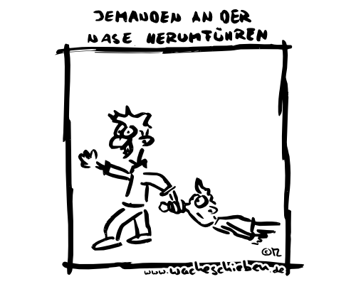 jemanden an der Nase herumführen