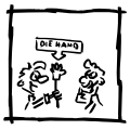 jemandem die Hand geben