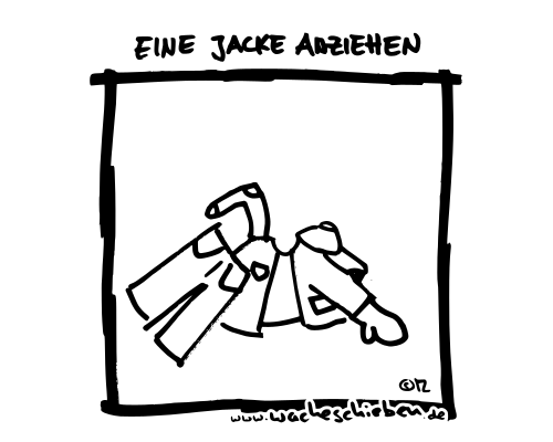 eine Jacke anziehen
