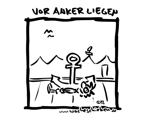 vor Anker liegen