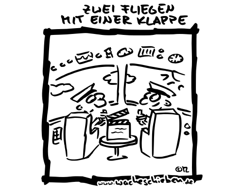 zwei Fliegen mit einer Klappe