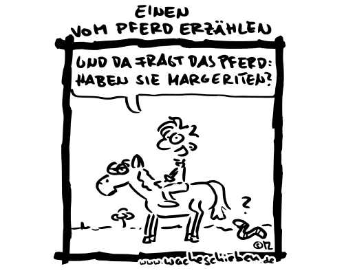 einen vom Pferd erzählen