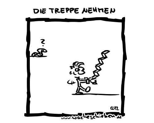 die Treppe nehmen