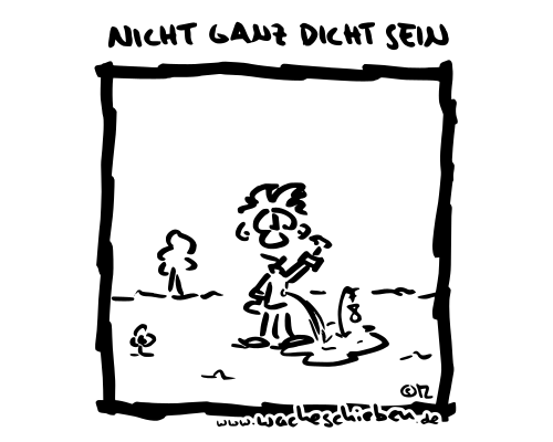 nicht ganz dicht sein
