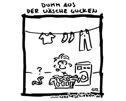 dumm aus der Wäsche gucken